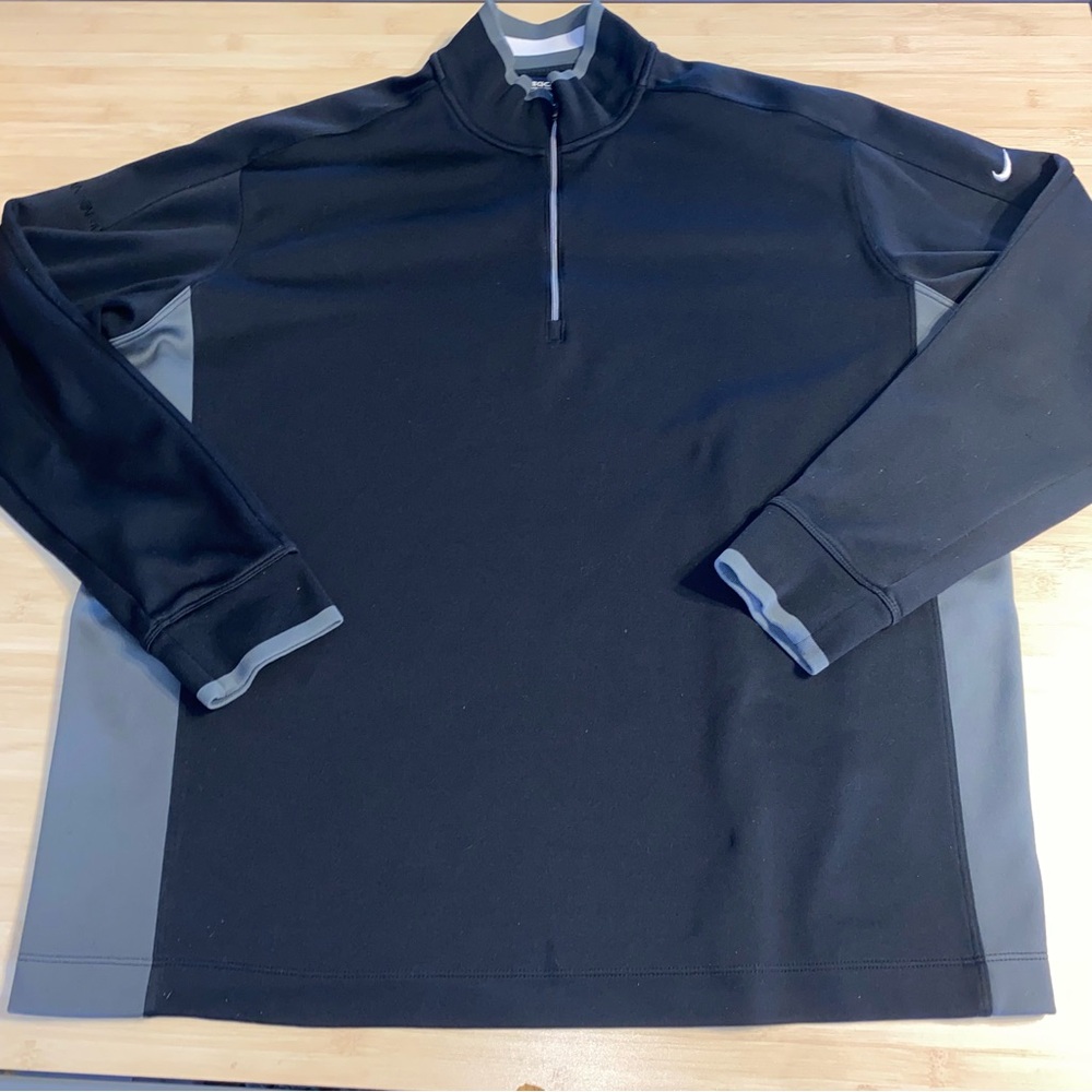 Nike Golf Quarter Zip Jacket Black Gray Dri Fit Mannington Extra Large XL